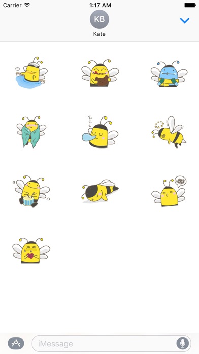 Adorable Yellow Bee Sticker screenshot 3