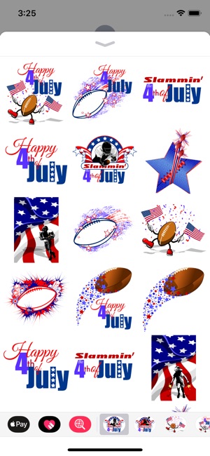 Football 4th of July Stickers