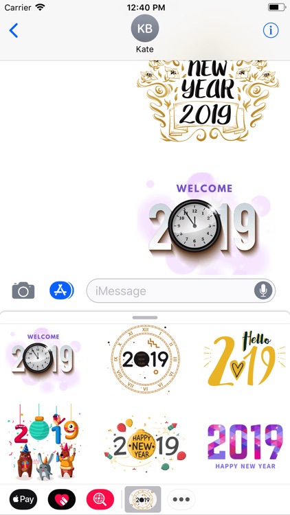 Welcome New Year 2019 Stickers