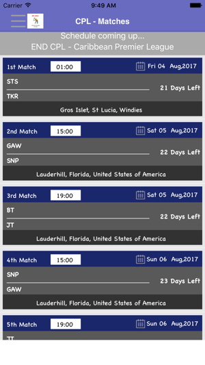 Schedule T20 CPL(圖2)-速報App