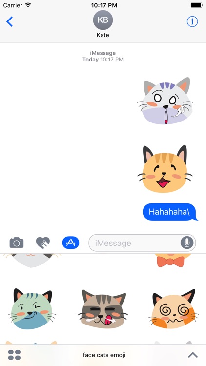Face cats emoji for iMessage