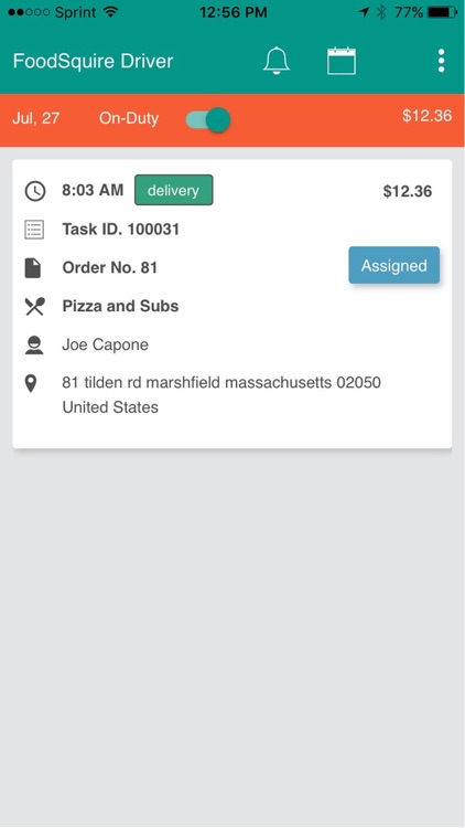 FoodSquire Mobile Driver