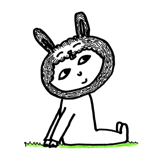 Hand Drawn Rabbit Boy Sticker Pack for iMessage iOS App