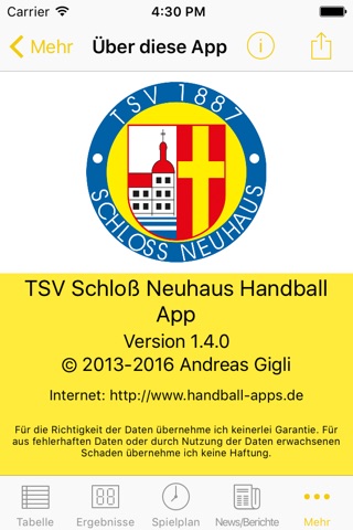 TSV Schloß Neuhaus Handball screenshot 4