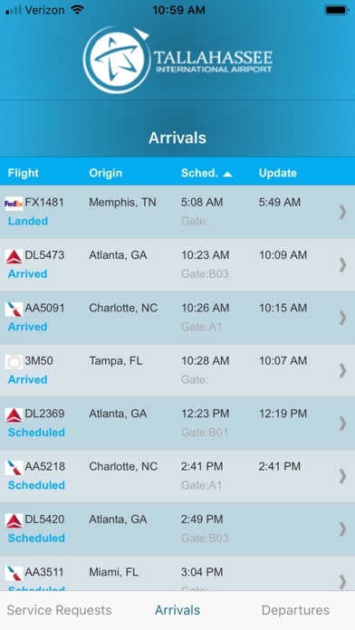 Tallahassee Int. Airport SMS screenshot 4