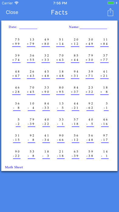 How to cancel & delete Math Practice Sheets from iphone & ipad 2