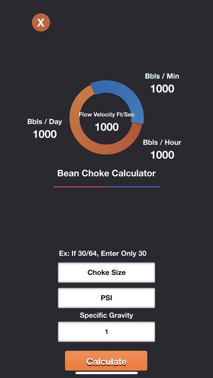 Flowback Choke Chart