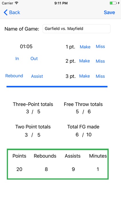 Personal Basketball Stat Keeper