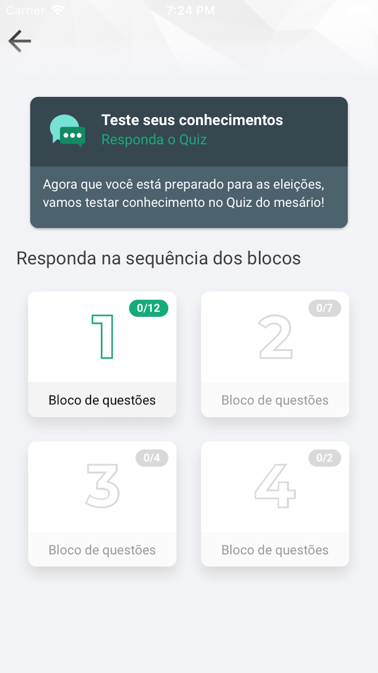 Screenshot do app Mesário