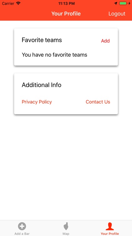 Team Bar Finder