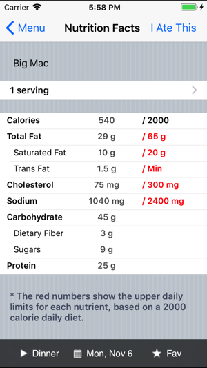 Bojangles Nutrition Facts Chart