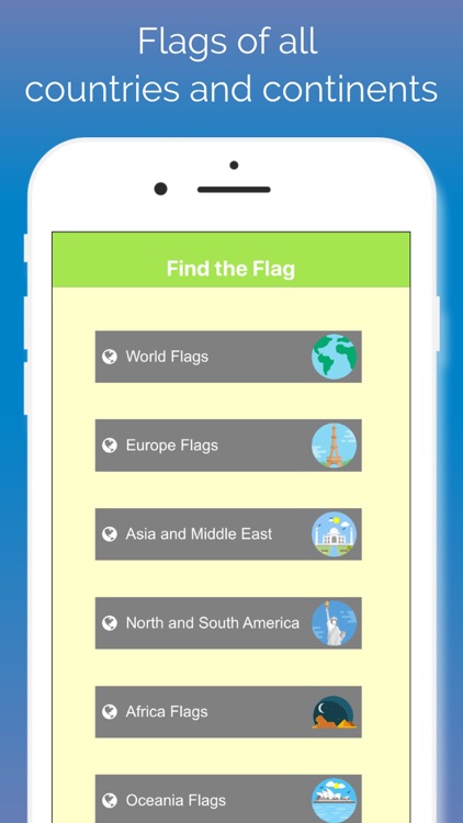 Flags Quiz, Find All Countries