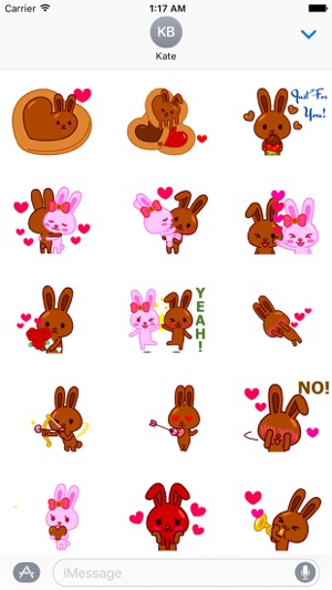 Chocolate Bunny & Love Sticker(圖1)-速報App