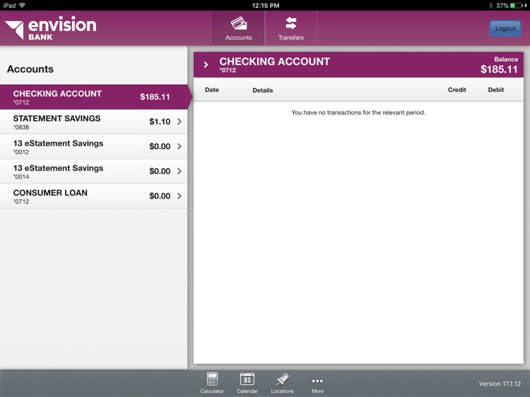 Envision Bank Mobile for iPad