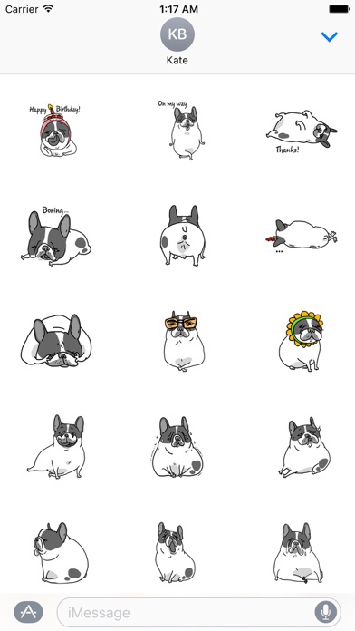 Chubby Frenchie Dog Sticker screenshot 2
