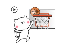 Animated Cat Loves Basketball