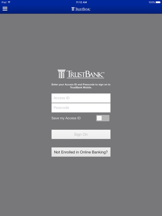 TrustBank for iPad