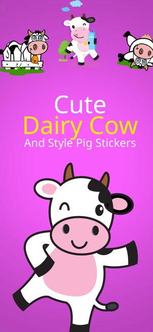 Cute Dairy Cow Stickers(圖1)-速報App