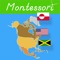 Learn to identify all the country flags of North America with this app that beautifully complements the materials in the Montessori classroom