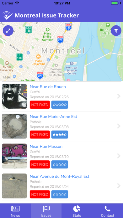 Montreal Issue Tracker screenshot 2