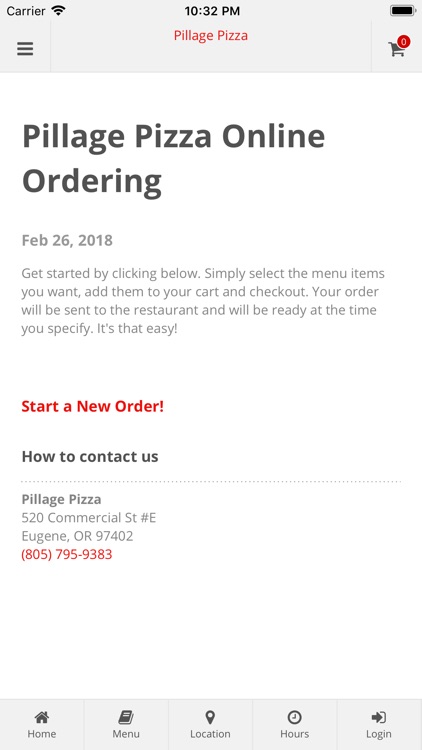 Pillage Pizza App Orders