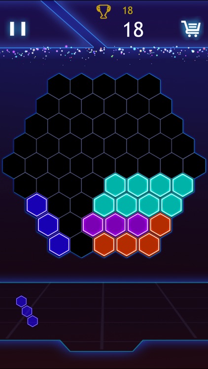 glow hexa block puzzle game