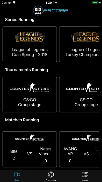 eScore - eSports Tracker