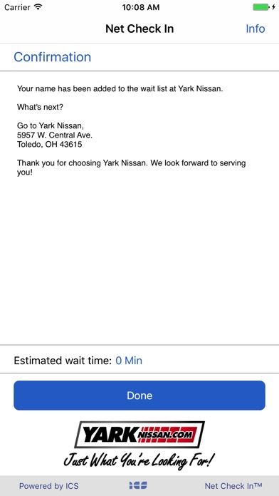 Net Check In - Yark Nissan screenshot 3