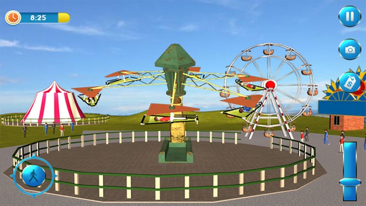 Theme Park Fun Swings Ride In Amusement Park