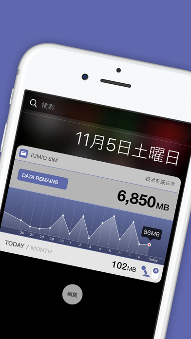 SIMデータ残量ウィジェット for II... screenshot1