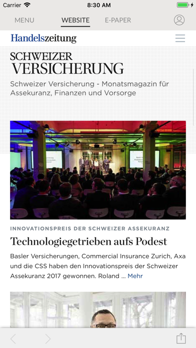 Schweizer Versicherung screenshot 2