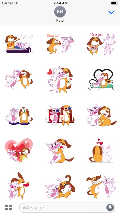 Dog love cat stickers