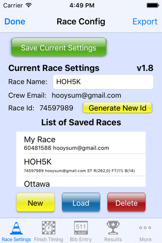 RaceTiming screenshot 2
