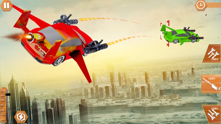 Flying Car Shooting Chase: Air Stunt Simulator screenshot-4