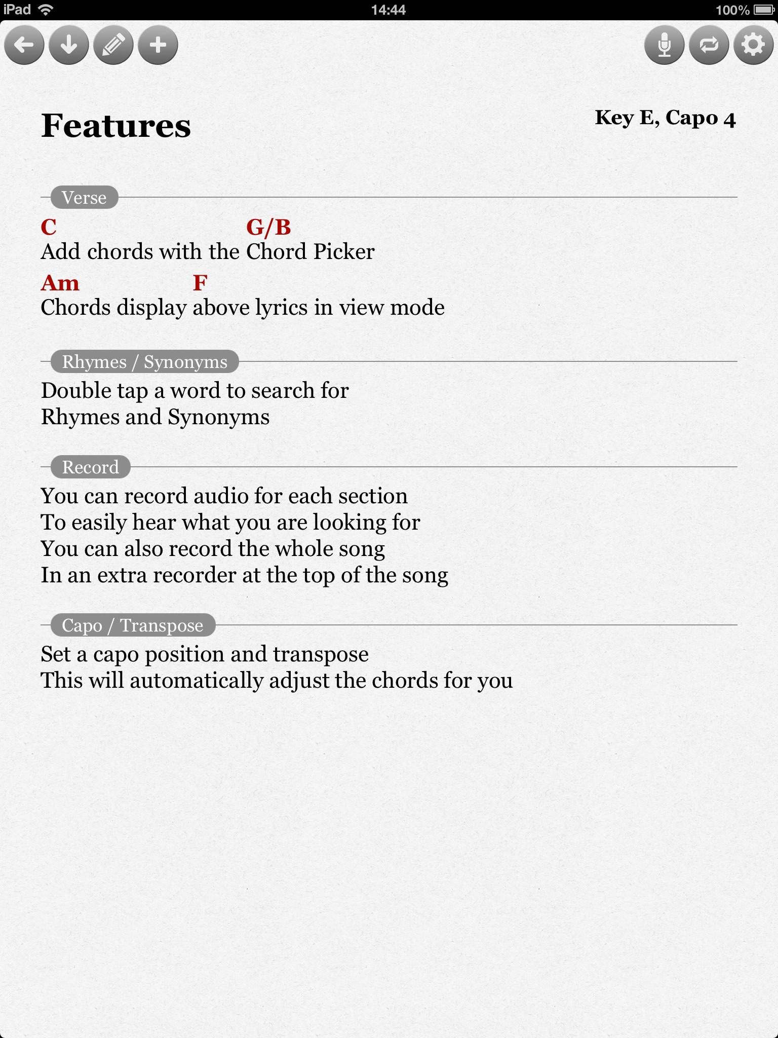 Song-Writer HD L: Write Lyrics screenshot 2