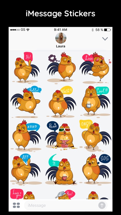 Funky Chicken Text Stickers