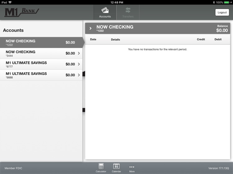 M1 Bank for iPad