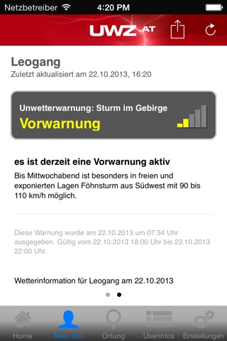 Unwetterzentrale Österreich screenshot 2