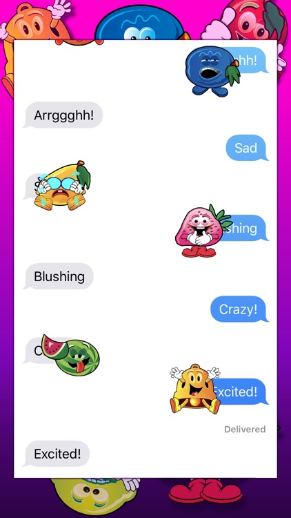 Crazy Fruit Stickers, Animated