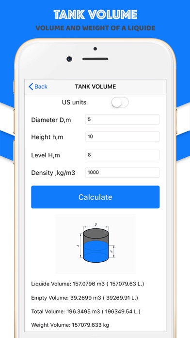 Volume of tank Calculator screenshot 2