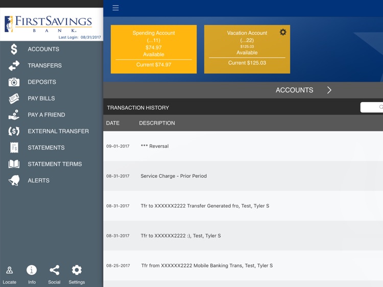 First Savings Bank,IN for iPad