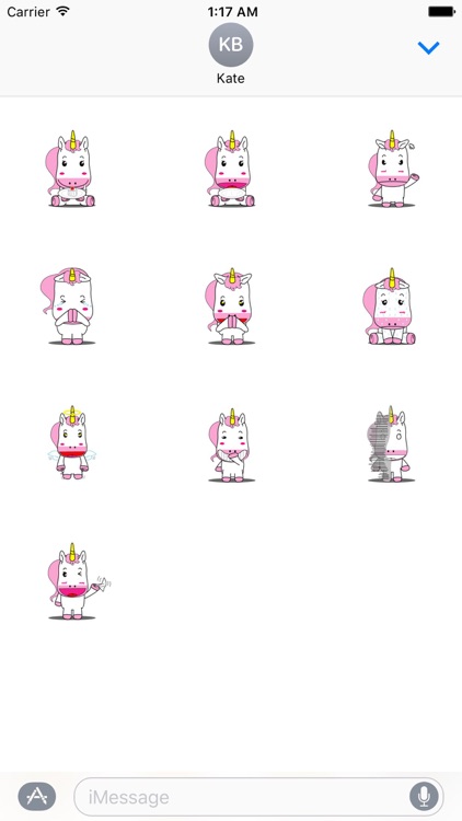 Pink and White Unicorn Emoji Sticker