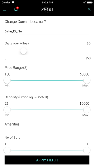 ‎Zenu App - Event Venue Finder Screenshot