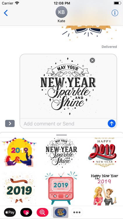 Hello New Year 2019 Stickers