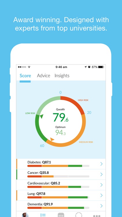 Quealth – Health Scoring App