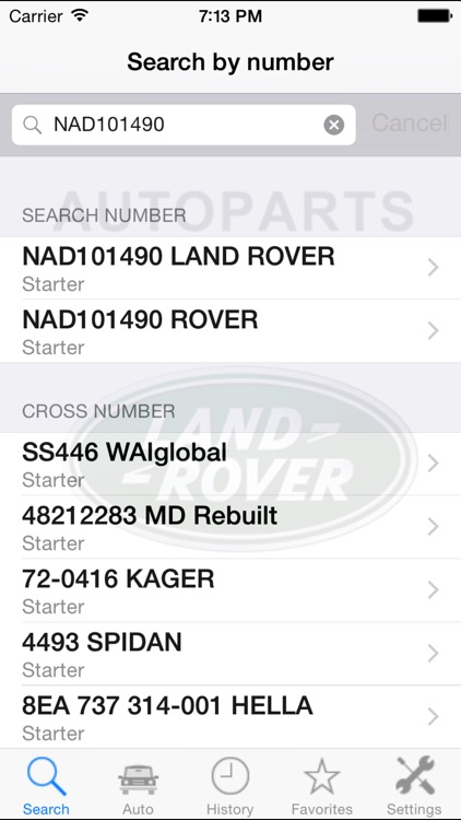 Autoparts for Land Rover