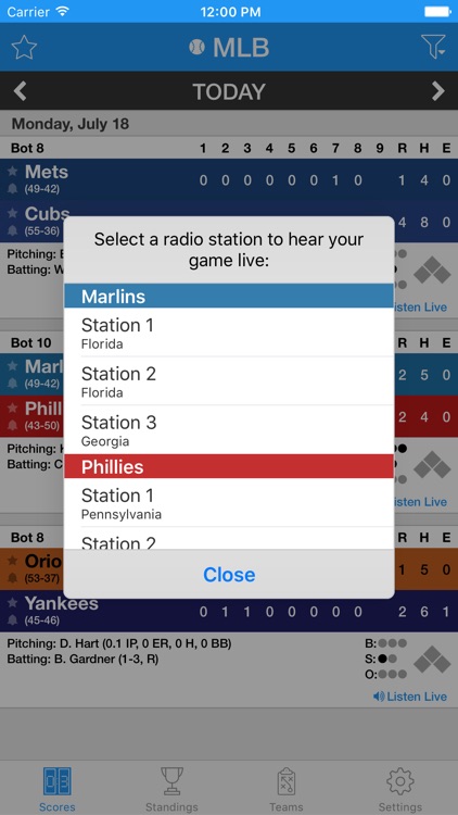 Pro Baseball Live Radio Stream