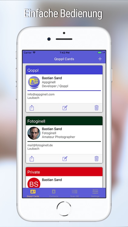 Qoppl - QR-Visitenkarte