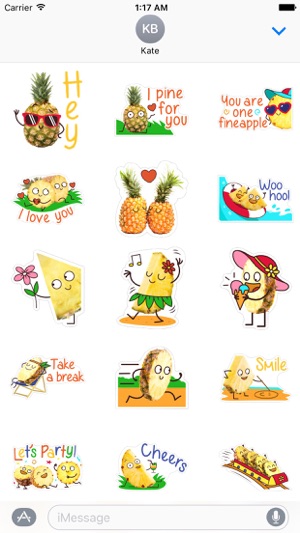 Hello Summer Pineapple Sticker(圖1)-速報App