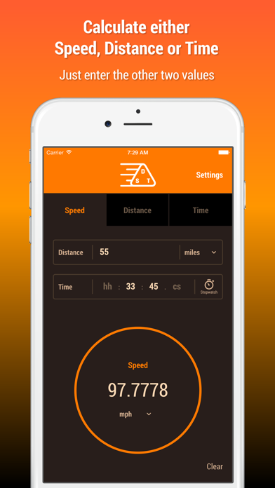 Distance calculator. Speed, time, distance.